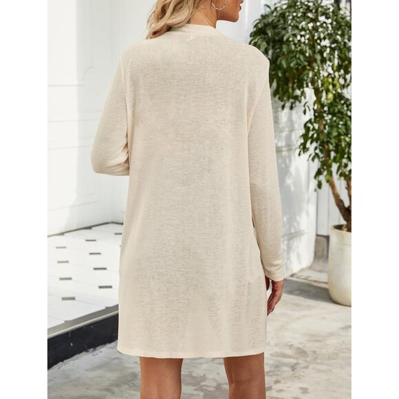 Lightweight Women's Cardigan Summer Long Sleeve Open Front Sweater - Picture 5 of 6